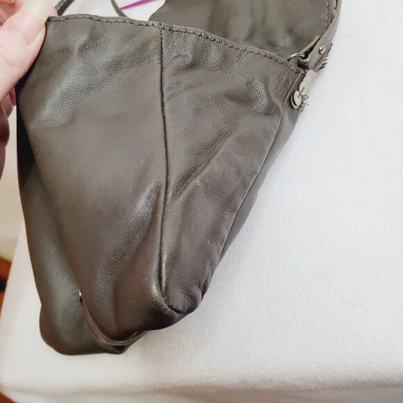 Hoss Intropia brown leather beaded and metal sequined cross body bag - Picture 6 of 16